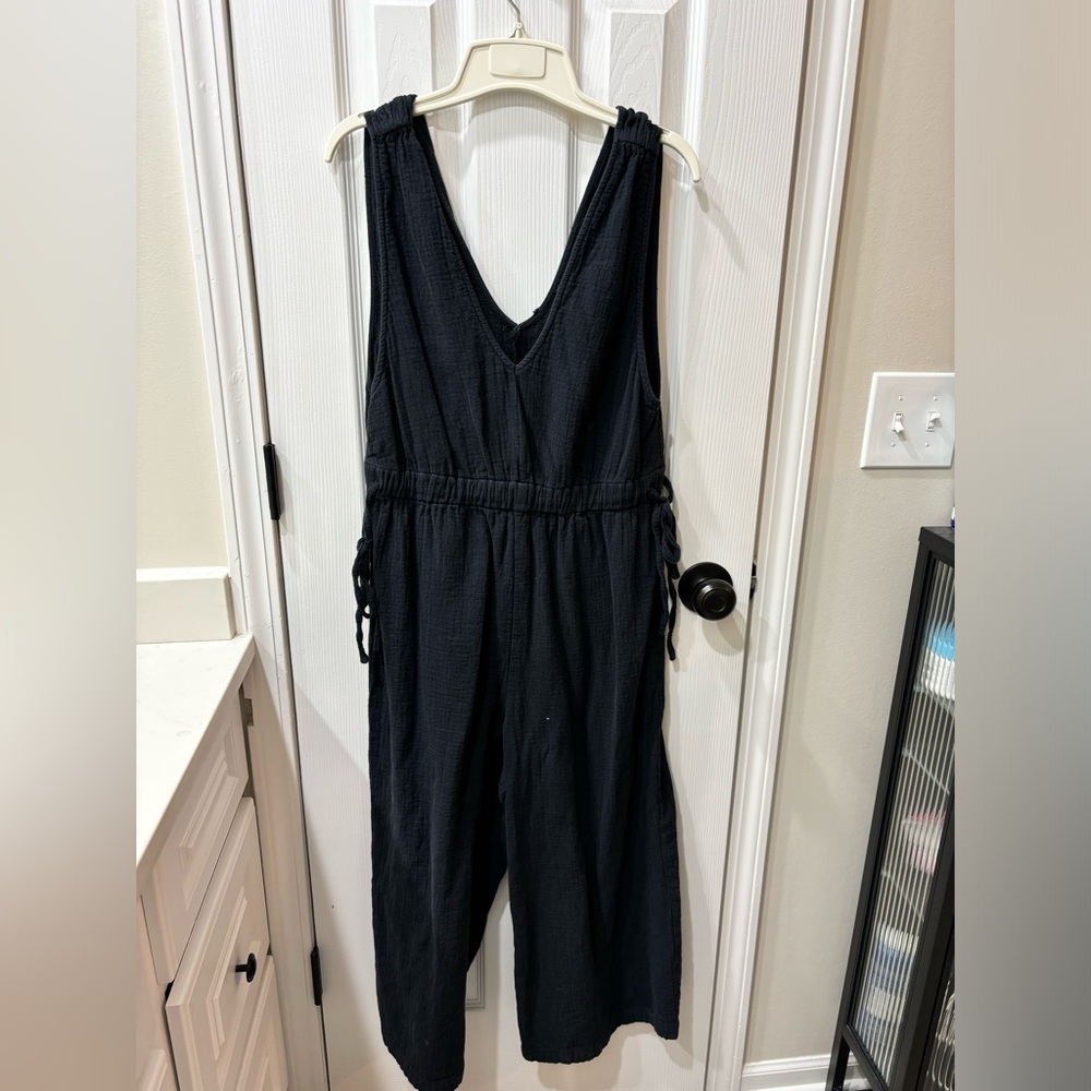 Black wide leg romper